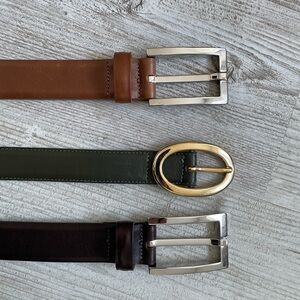 Three leather belts - women